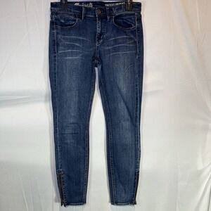 Madewell‎ Jeans Women 27 Blue Skinny Skinny Ankle Zippers Stretch Denim Mid Rise